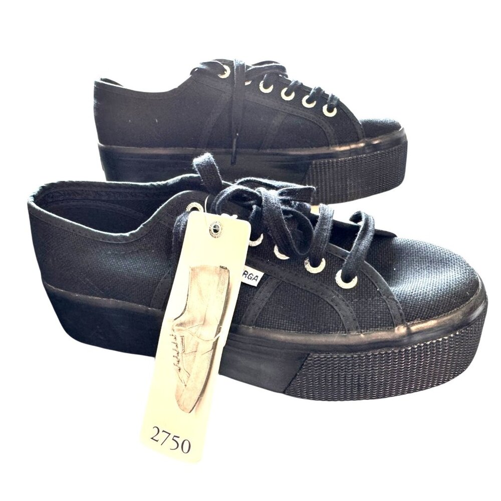 Superga Black Platform‎ Sneakers Women’s Size 38/6 NWT